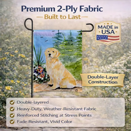 Miniatura 4 de Caroline's Treasures SS8758GF - Bandera decorativa para jardín con diseño de Golden Retriever para jardín, jardín, jardín, multicolor, diseño