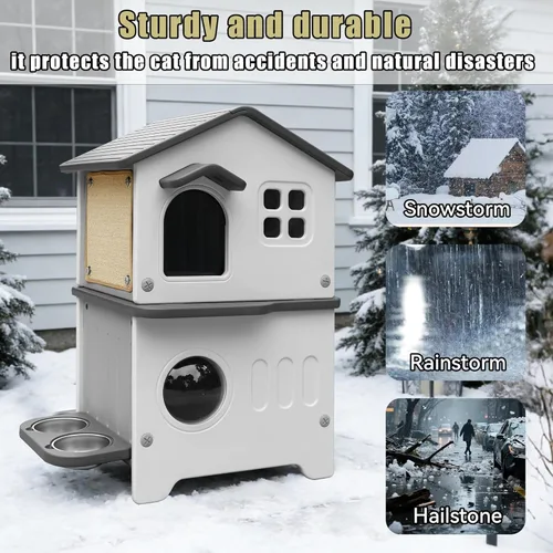 Miniatura 8 de Casa aislada para gatos al aire libre con forro