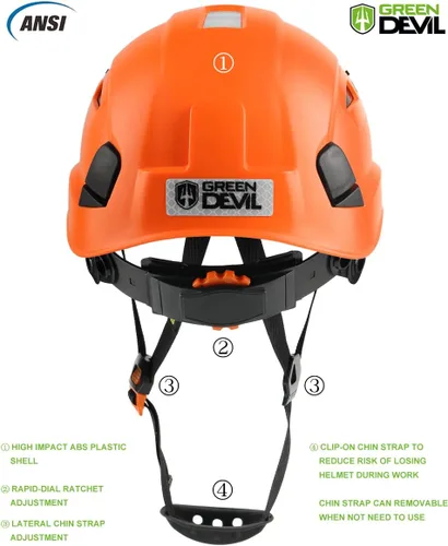 Miniatura 4 de GREEN DEVIL Casco de Seguridad Casco Duro Ajustable Ligero Ventilado ABS Casco de Trabajo Suspensión de 6 Puntos Aprobado ANSI Z89.1 Ideal