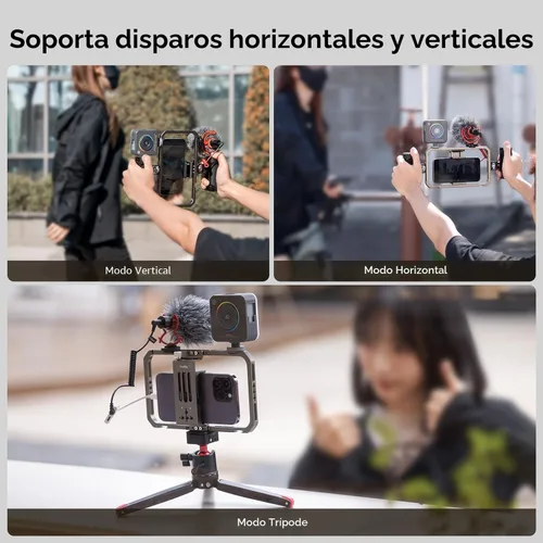 Miniatura 6 de SmallRig Jaula universal para teléfono, kit de aparejo de video para teléfono inteligente con asas, estabilizador de estuche de video