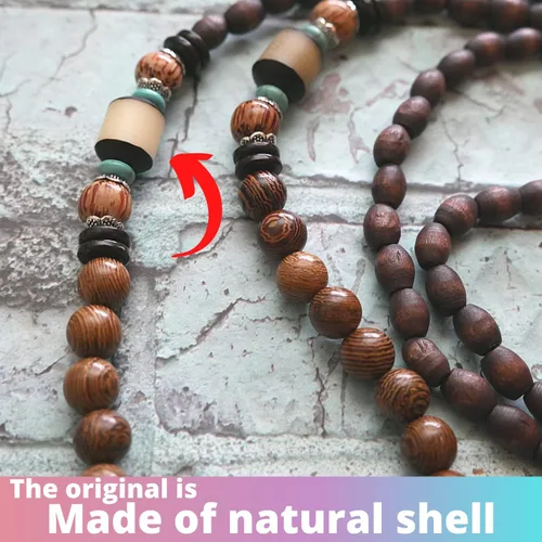 Miniatura 4 de DREMINOVA - Collares de cuentas para mujer, colgantes largos de madera para mujer, collar de cuentas de madera