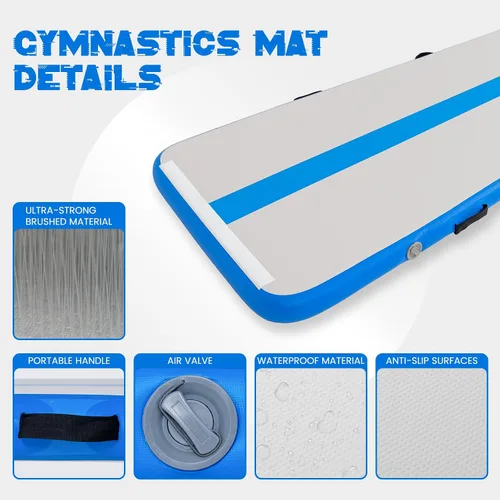 Miniatura 4 de Tuxedo Sailor Inflatable Gymnastics Tumbling Mat Tumble Track Thickness Floor Mat With Electric Air Pump for