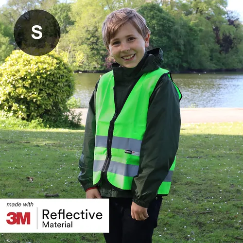 Miniatura 4 de Salzmann 3M - Chaleco de seguridad de alta visibilidad para niños, con cremallera, fabricado con material reflectante 3M Made with 3M Reflective