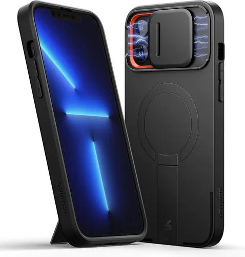 Miniatura 38 de SURITCH - Funda para iPhone 17 Pro Max con cubierta de control de cámara, cubierta para cámara y soporte ajustable, compatible con MagSafe, a prueba