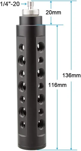 Miniatura 4 de Camvate Empuñadura de aluminio de la manija de la cámara para el montaje del monitor de luz de la cámara (negro)