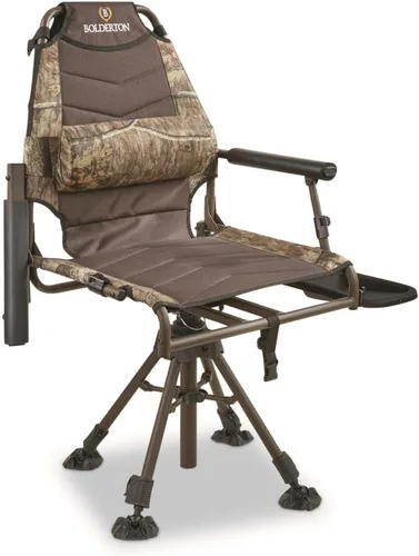 Miniatura 2 de Bolderton Silla ciega de alta calidad; marco de acero con asiento acolchado, plegable y portátil con raíces de campo de roble musgoso