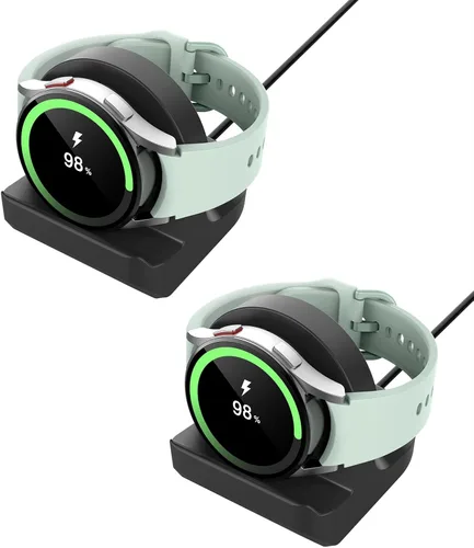MoKo Paquete de 2 soportes de carga compatibles con Samsung Galaxy Watch 8 7 6 5 1.575 in 1.732 in/8 Classic 1.811 in/Ultra/6 Classic 1.693 in 1.850