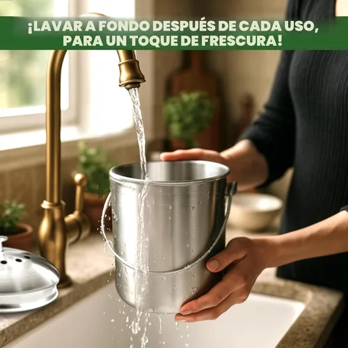 Miniatura 6 de Utopia Kitchen contenedor de compost para interior, compostaje sin olor con filtro de carbón, compostador grande de acero inoxidable de 1.3 galones