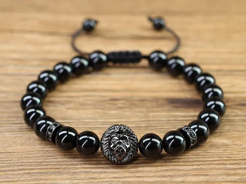 Miniatura 3 de COAI Pulsera de león con cuentas de piedra para hombres y mujeres, Piedra