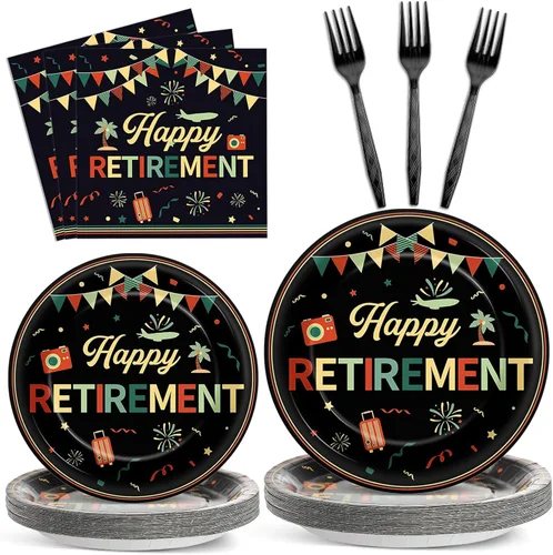 Miniatura 73 de Juego de 96 piezas de platos de papel, servilletas y tenedores para fiesta de cumpleaños número 16 para fiesta negra de dulces 16 años, platos