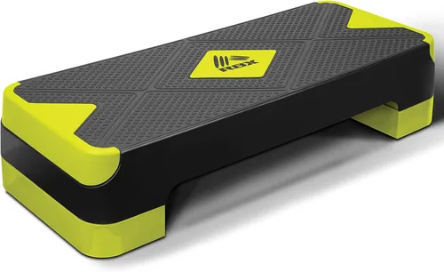 RBX Plataforma de escalón aeróbico con superficie texturizada antideslizante, pasos ajustables de 2 niveles para ejercicio, compacta, ligera, fácil