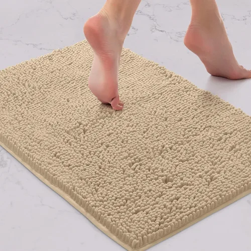 Miniatura 83 de LuxUrux Tapete de microfibra afelpada, de felpilla extrasuave, pelo largo de 1 pulgada, muy absorbente, para baño o ducha, lavar y secar a máquina