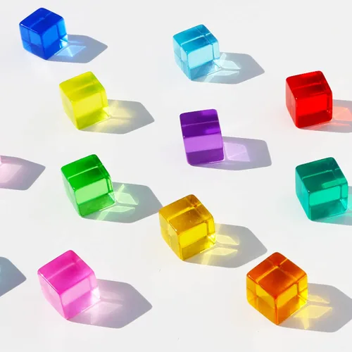 Miniatura 6 de Candywood Bloques de cubos de gemas de acrílico arcoíris para niños, educativos, juguetes de cristal para aprendizaje de bebé, juguetes apilables