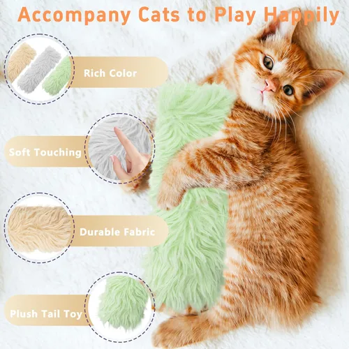 Miniatura 2 de Paquete de 3 Juguetes de Hierba Gatera, Juguetes de Almohadas para Gatos Suaves y Duraderos, Juguetes de Hierba Gatera con Sonido Crujiente, Juguete