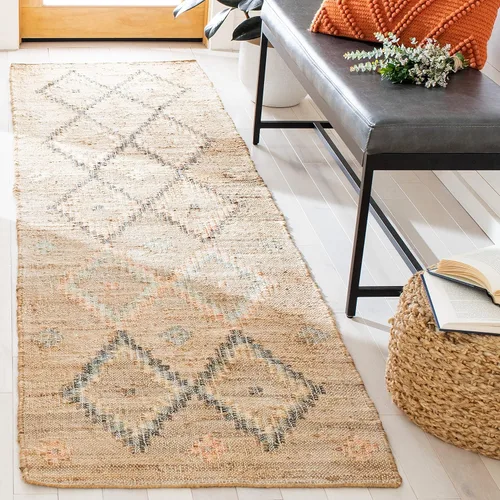 Miniatura 20 de SAFAVIEH Kilim Collection - Alfombra de 8 x 10 pulgadas, grande, natural y azul, hecha a mano de yute y algodón, diseño marroquí bohemio, ideal