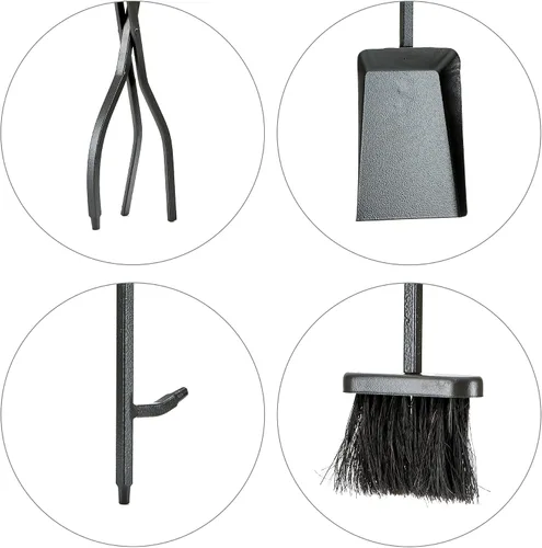Miniatura 8 de Uniflame, F-1183 Olde World - Juego de 5 herramientas para chimenea con acabado de hierro con asas de bucle Loop Handles