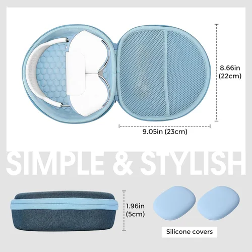 Miniatura 4 de ProCase Funda rígida para AirPods Max, funda de viaje para auriculares con funda de silicona para auriculares y bolsillo de malla, bolsa protectora