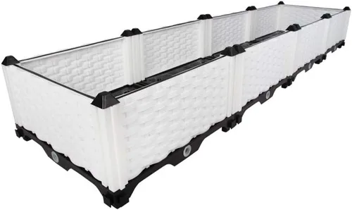 Miniatura 28 de Hershii Kits de cama elevada de jardín, contenedores rectangulares de plástico para plantas profundas, para interiores y exteriores, verduras, Blanco