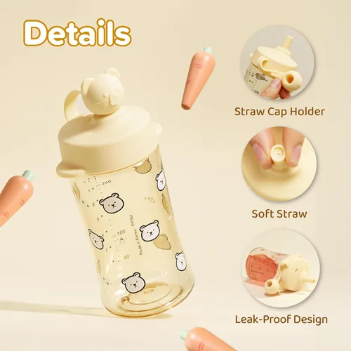 Miniatura 4 de Vaso para sorber prémium a prueba de derrames para bebés y niños pequeños menores de 18 meses, 9 onzas, PPSU, sin BPA, popote suave 01. Vainilla