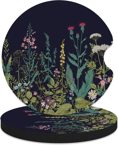 Miniatura 9 de Posavasos para portavasos, paquete de 2 posavasos antideslizantes universales de goma, accesorios para el interior del automóvil, diseño abstracto