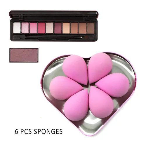 Miniatura 6 de Juego de 6 esponjas de maquillaje – Esponja suave de belleza para base, crema y polvo (rosa claro)