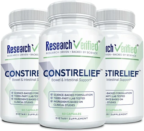 Research Verified ConstiRelief - El mejor suplemento para el alivio del estreñimiento en el mercado - con L. Acidophilus para la salud y prevención