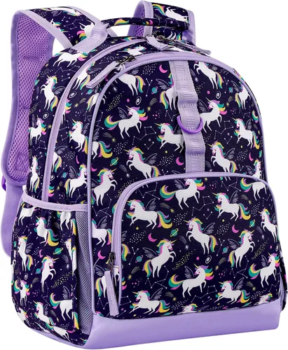 Miniatura 5 de Choco Mocha Mochila de jardín de infantes de 15 pulgadas para niños, Unicornio espacial, morado