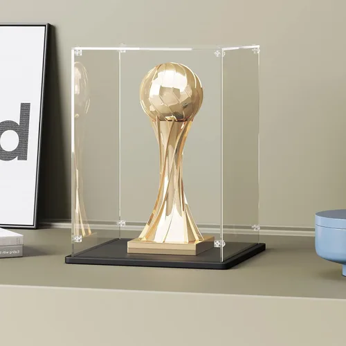 Miniatura 11 de Vitrina de acrílico Cubo de 15 x 8 x 8 pulgadas, caja de exhibición de acrílico de 0.118 in de grosor con base de madera negra, escaparate