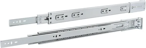 Miniatura 4 de homdiy 2 pares de soportes de montaje traseros plateados para cierre suave y extensión completa básica con rodamientos de bolas, guías de cajón