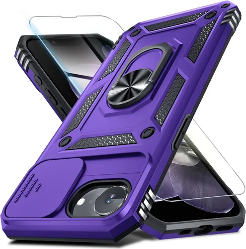 Miniatura 86 de Janmitta - Funda para iPhone 14 Pro con cubierta deslizante para lente de cámara incorporada + protector de pantalla, funda de cuerpo completo