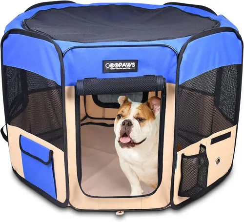 JESPET - Parque de juegos para perros de 36 pulgadas, 45 pulgadas y 61 pulgadas portátil para perros con bolsa de transporte para cachorros, gatos,