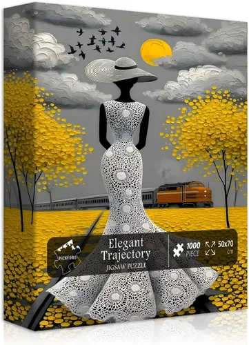 Miniatura 8 de Impossible Puzzle para adultos de 1000 piezas, paisaje de fantasía bailarina, dama rompecabezas, arte estético, floral, elegante, abstracto