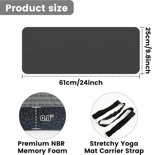 Miniatura 2 de Cojín de Rodillera para Yoga de 0.8 pulgadas (20mm) de Grosor Esterilla de Yoga con Correa de Transporte para Rodillas, Codos, Muñecas y Espalda sin