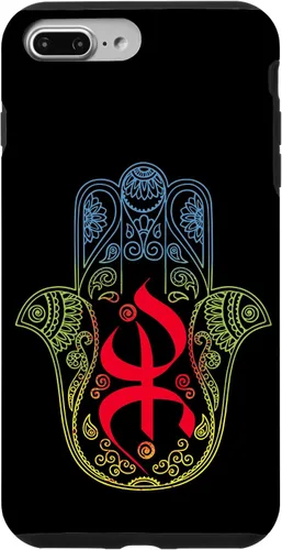 Miniatura 12 de Funda para iPhone 13 Pro Max Khamsa Amazigh Berber con símbolo de Yaz con colores vibrantes de la bandera