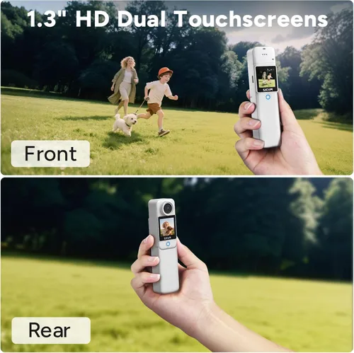 Miniatura 6 de SJCAM C300 4K Cámara de Bolsillo para YouTube y Vlogging, 7H de Autonomía, Cámara Portátil con Estabilización de 6 Ejes, Pantalla Táctil Dual