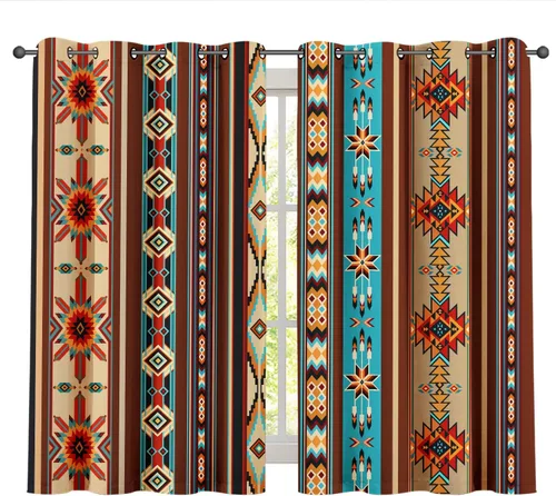 Miniatura 14 de Cortinas opacas de 42 x 63 pulgadas (2 paneles) con ojales para oscurecer la parte superior para dormitorio y sala de estar, deportes, béisbol