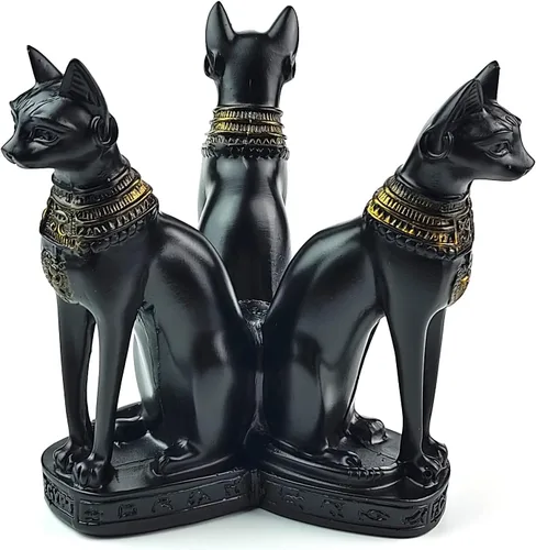 Soporte Grande para Bola de Cristal de Gatos Bastet, Diseño Esférico, para Decoración Natural de Feng Shui, Base de Estatua de Bola de Vidrio para