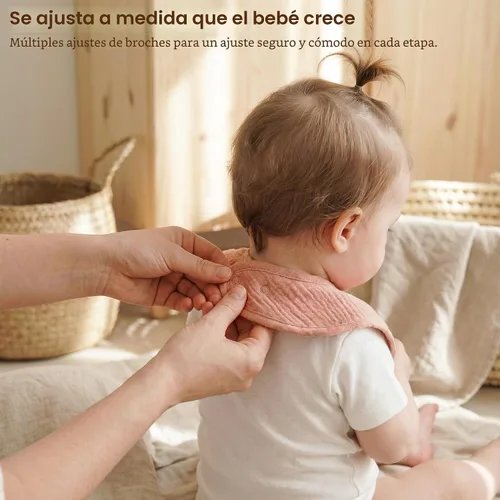 Miniatura 4 de Konssy Baberos de muselina para bebé 100% algodón absorbente tipo bandana para babeo y dentición, set de 6 para bebés niños y niñas Floral