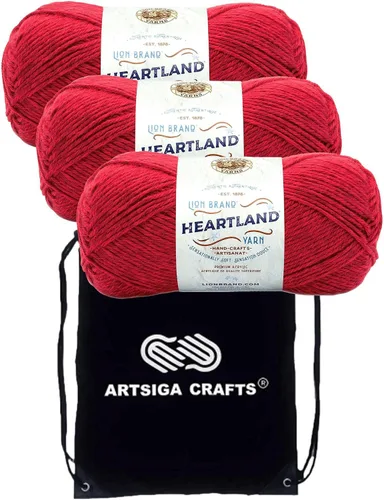 Miniatura 27 de Lion Brand Heartland Capitol Reef 136-140 (3 cadejos - mismo lote de tinte) Hilo estambre medio #4 acrílico para crochet y tejer con bolsa