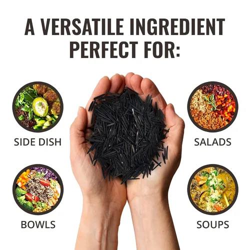 Miniatura 6 de 1 paquete de 8 onzas de arroz silvestre, todo natural, sin gluten, sin OMG, kosher y vegano puro de grano largo, alimento saludable para toda