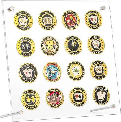 Miniatura 10 de Guardacartas de póker LuluCircle, Pesos para póker, Regalos de póker para hombre, Protector de cartas de póker, Accesorios de póker, Monedas Eights