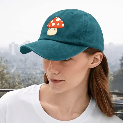 Miniatura 5 de Baseball Caps Smiling Mushroom Baseball Caps for Women Vintage Hats Adjustable