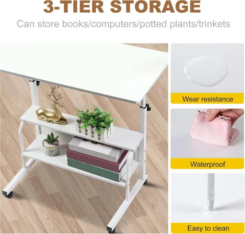 Miniatura 6 de Mesa Ajustable para Estudiante Computadora Portátil Muebles de Oficina en Casa Espacios Pequeños Sofá Dormitorio Mesita de Noche Escritorio Aprender