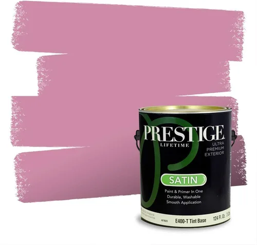 Miniatura 369 de Prestige Paints Pintura exterior e imprimación en uno, 1 galón, plano, coincidencia comparable de Valspar* Amber Rose*