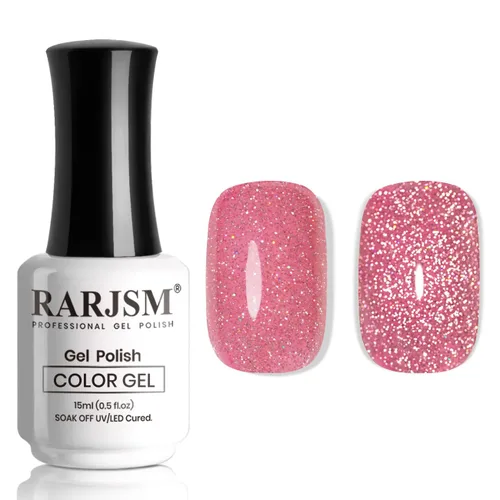 Miniatura 17 de RARJSM Esmalte de uñas de gel con purpurina verde, esmalte de gel reflectante con destellos de purpurina y diamantes, esmalte de uñas de gel