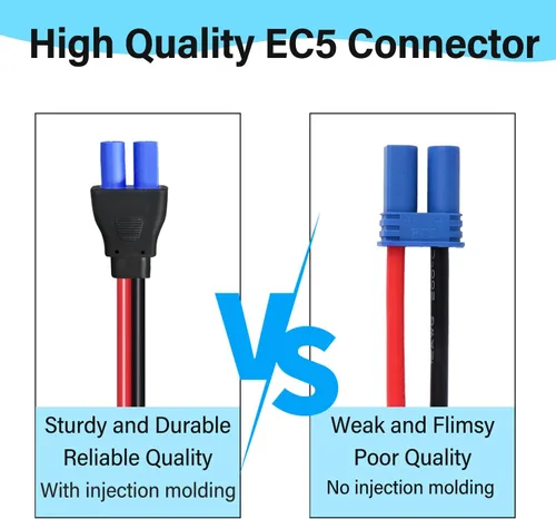 Miniatura 2 de Cable de Arranque EC5 de 10AWG con Abrazaderas de Batería, Clips de Cocodrilo de 12V a Conector EC5 Cable de Extensión de Carga para Arrancador