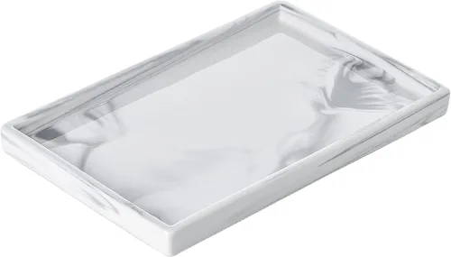 Miniatura 7 de Bandeja de maquillaje de cerámica Redelaenor, soporte de accesorios de baño negro para organizador de fregadero de cocina y bandeja decorativa