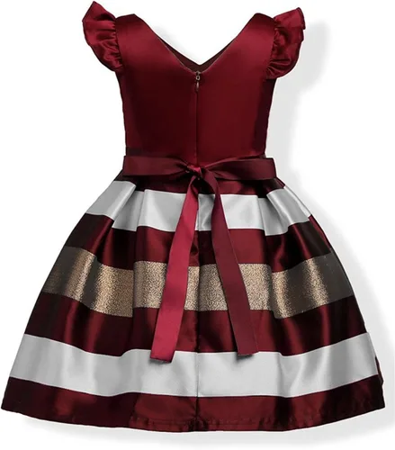 Miniatura 3 de NSSMWTTC 2-10T - Vestidos de rayas para niñas pequeñas, vestido de fiesta de boda de Navidad