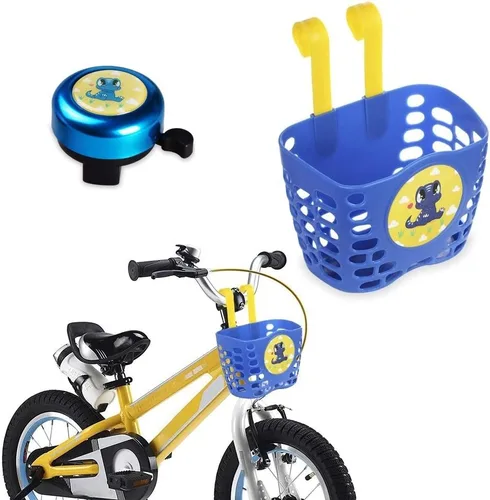 Miniatura 7 de Kid's Bike Basket Accessories Set, MINI-FACTORY Cute Pattern Bicycle Front Handlebar Basket Bell, Streamer for Kid Bike