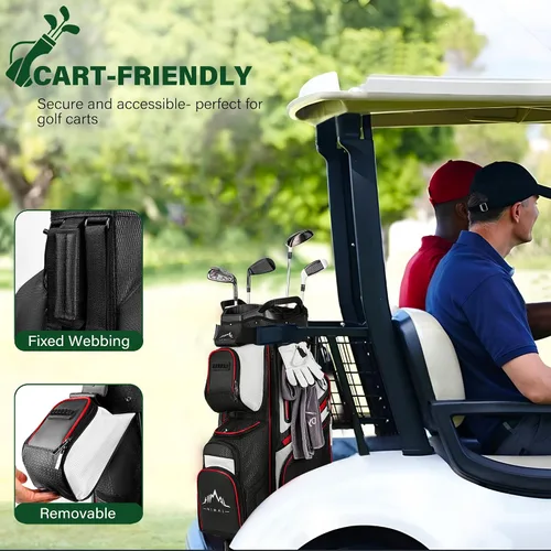 Miniatura 4 de UNIHIMAL Bolsa de carrito de golf Divisor organizador de 15 vías, bolsa de golf premium con asas cómodas y 14 bolsillos